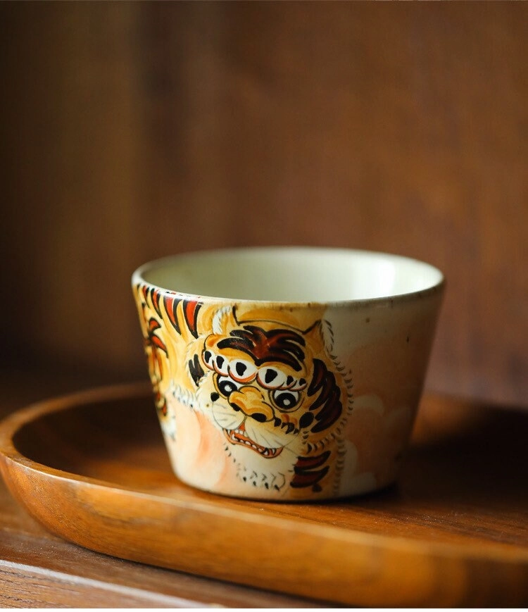 Gohobi Hand-painted Tiger Tea Cup