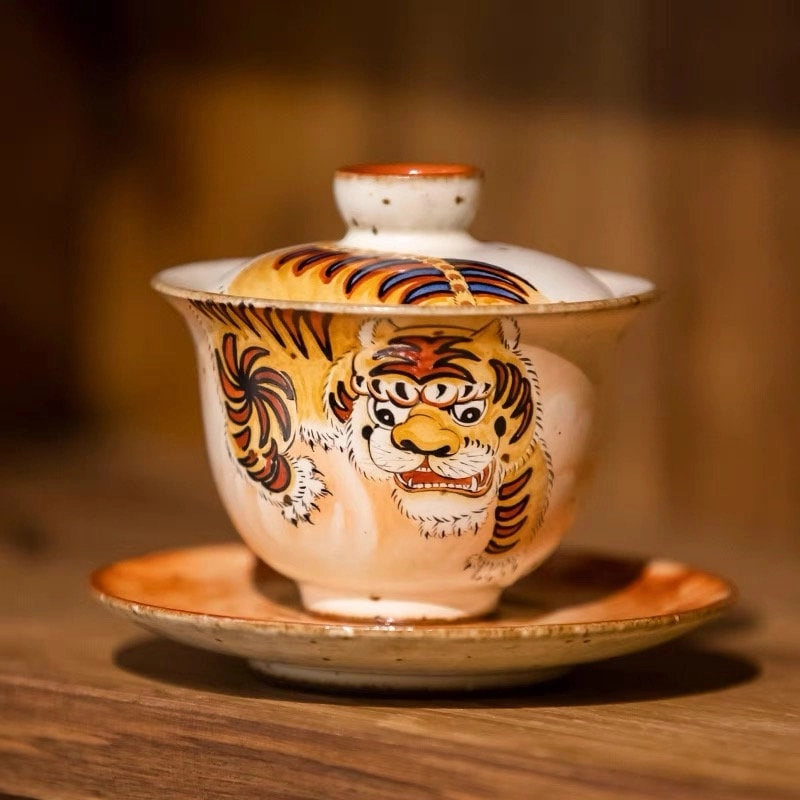 Gohobi Hand-painted Tiger Tea Cup