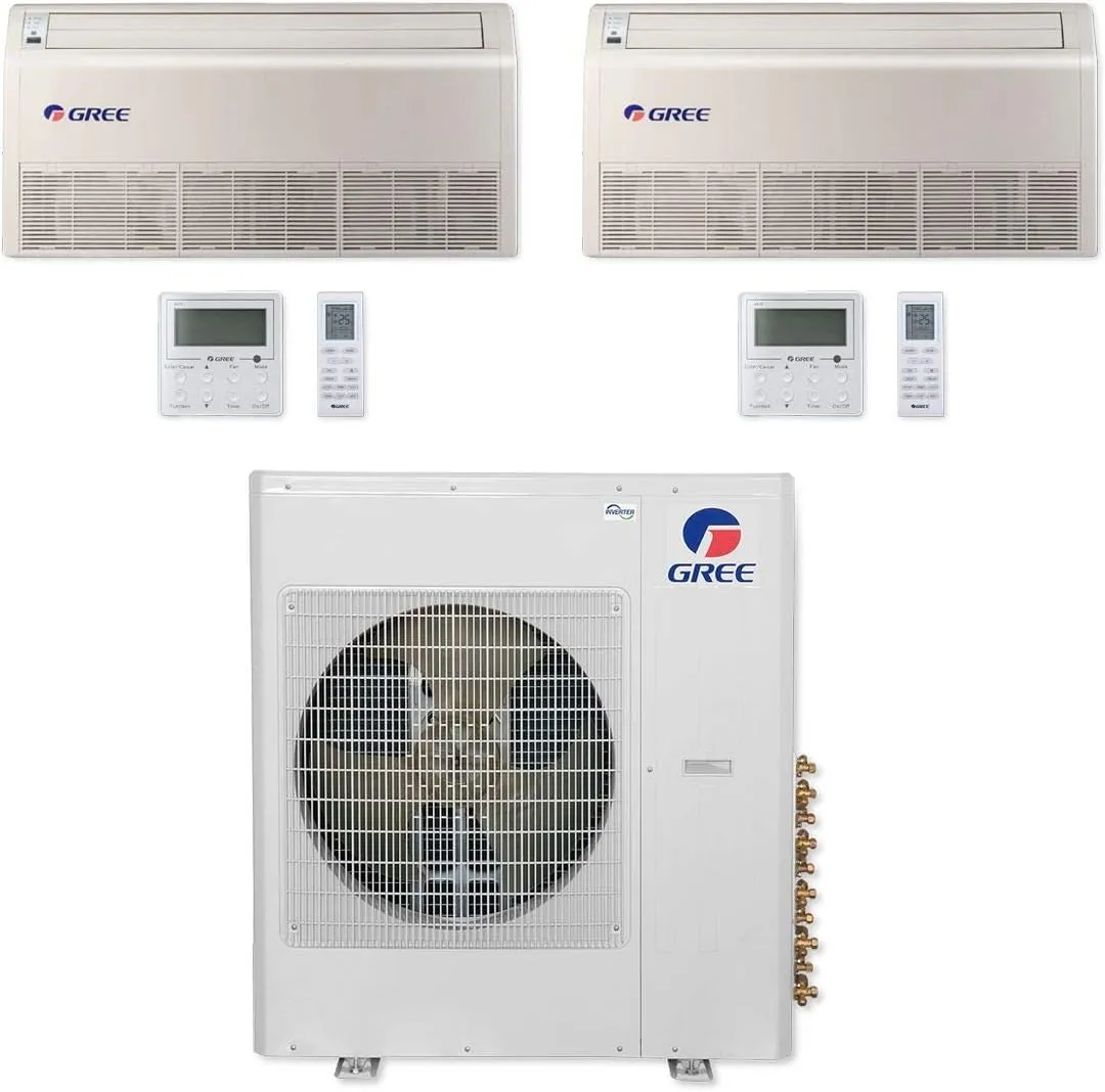 Gree 42,000 BTU Multi21  Dual-Zone Floor/Ceiling Mini Split Air Conditioner Heat Pump 208/230V SEER 21 (12-24)