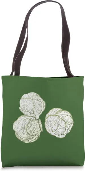 Green Vegetable Retro Vintage Drawing Art - Brussels Sprouts Tote Bag