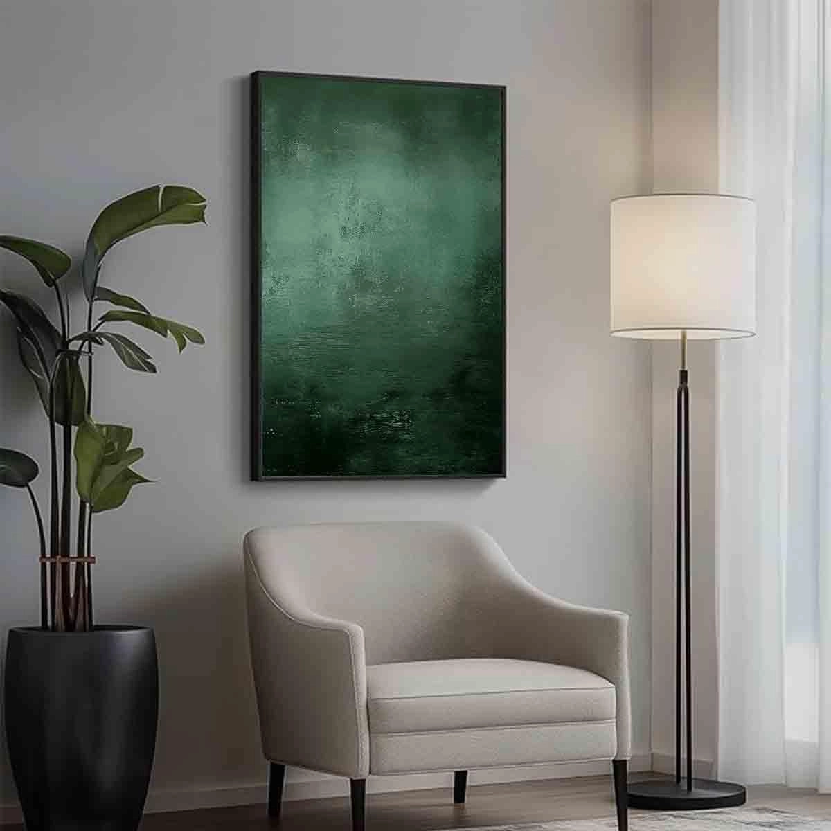 Green And Black Abstract Wall Art Canvas Dark Green Abstract Sage Green Picture Large Green Paintings Dark Emerald Green Pictures Minimalist Modern Abstract Painting Nordic Decor 16x24inch No Frame