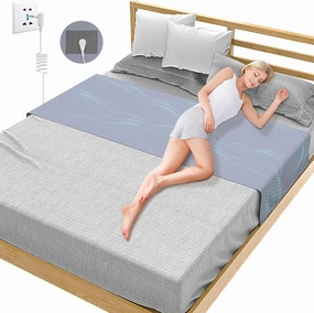 Grounding Sheets for Bed, 92% Organic Cotton   8% Pure Silver Fiber,Enjoy The Grounding Effect Indoors, for Better Sleep, Pain and Stress Relief, Grounding Mat Set Comes with Grounding Cord（Gray）