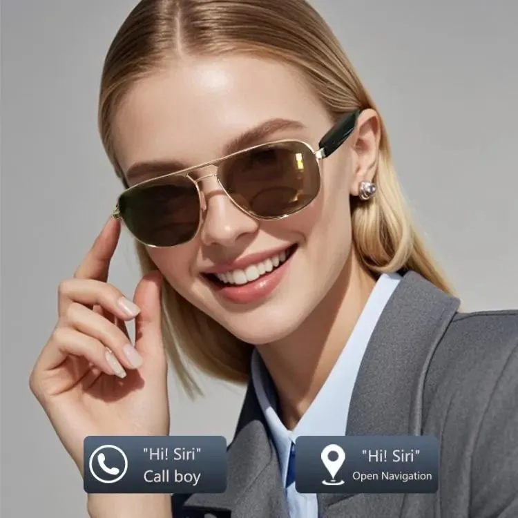 GS02 Smart Glasses, Support Voice Assistant / Bluetooth Call / Remote Control Photography(Silver)