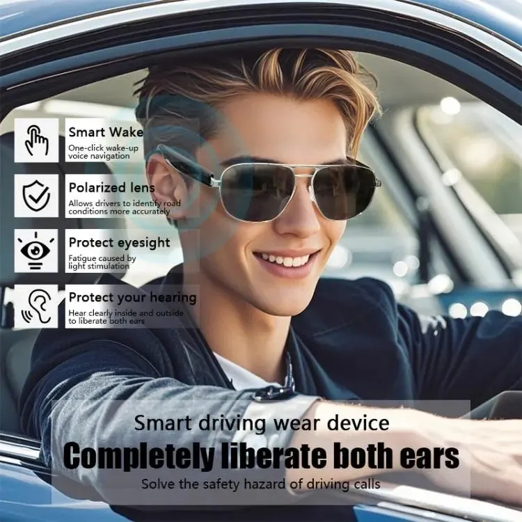 GS02 Smart Glasses, Support Voice Assistant / Bluetooth Call / Remote Control Photography(Silver)