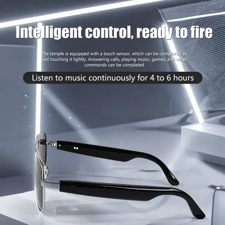 GS02 Smart Glasses, Support Voice Assistant / Bluetooth Call / Remote Control Photography(Silver)