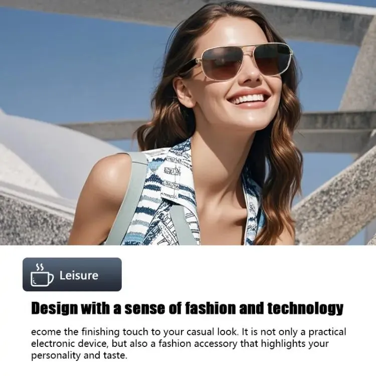 GS02 Smart Glasses, Support Voice Assistant / Bluetooth Call / Remote Control Photography(Silver)
