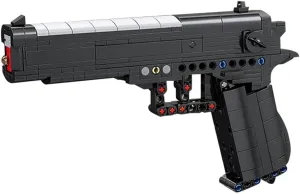 Gun Building Block, 353 Pcs Manually Loaded Shooting Blaster Model Kit, Military Beretta92 Pistol Weapon Building Kit Compatible with Major Brands