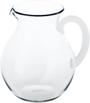 GUZZINI Dolcevita 64oz/2L Balloon Pitcher with Spout - Clear - 100% Recycled Plastic - Unbreakable & BPA-Free, Water Jug, Iced Tea Pitcher for Restaurant & Home