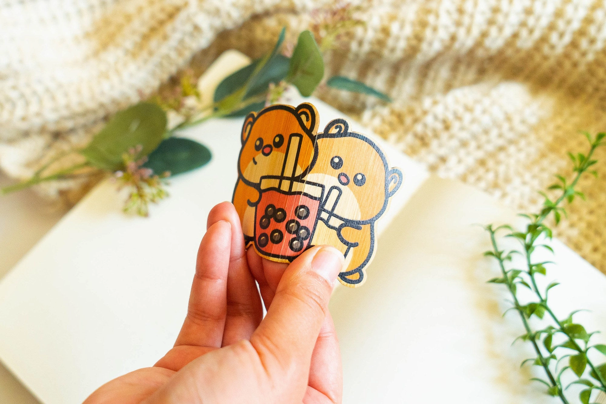 Hamster and Boba Bamboo Sticker