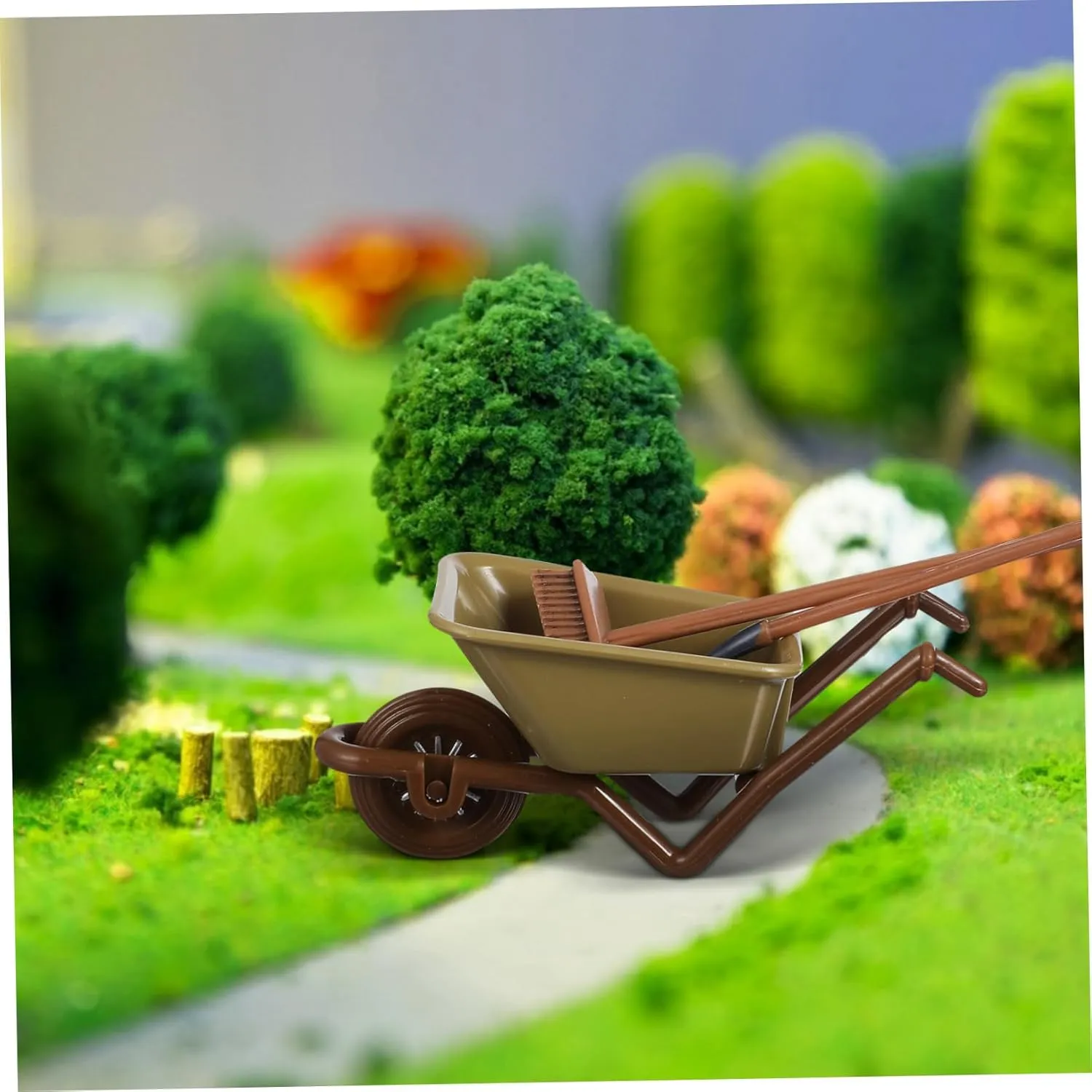 HANABASS 2 Sets Miniature Farm Tools of Decorative Mini House Accessories Wear Resistant Material for Miniature Crafts and Dollhouse Decor Collection