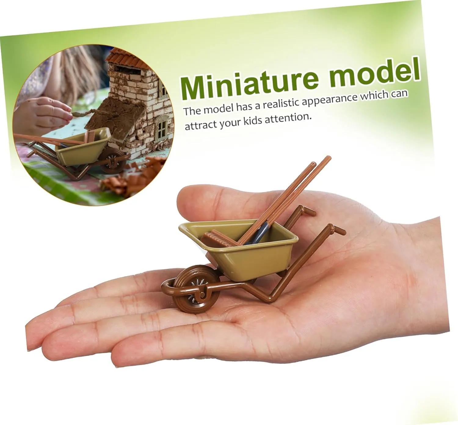 HANABASS 2 Sets Miniature Farm Tools of Decorative Mini House Accessories Wear Resistant Material for Miniature Crafts and Dollhouse Decor Collection
