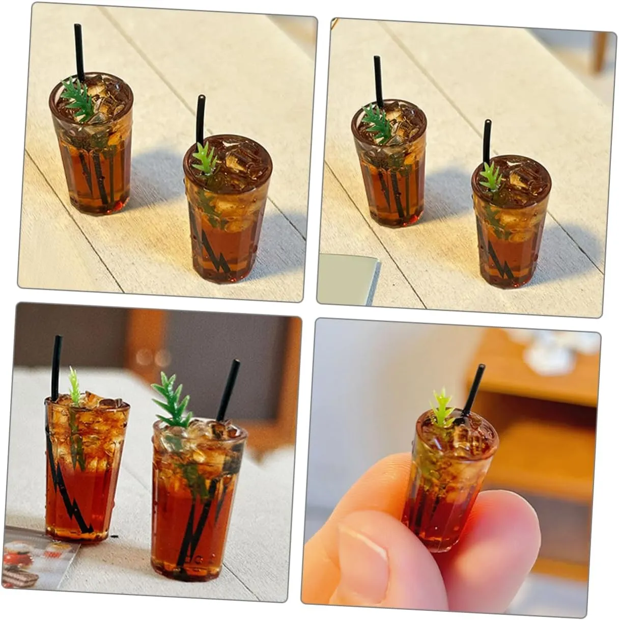 HANABASS 5sets Miniature Coffee Cup Ornaments Mini Coffee Cup Models for Dollhouse Decor for Home Decoration Play Scenes and Crafting Projects 2pcs*5