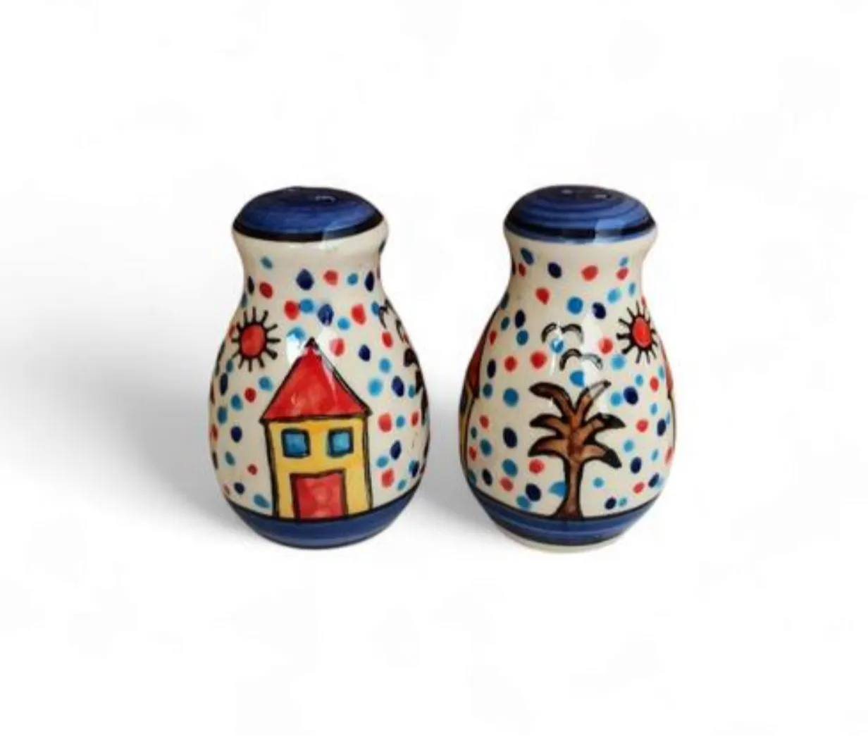 Hand-painted Stoneware Salt & Pepper Shaker Set