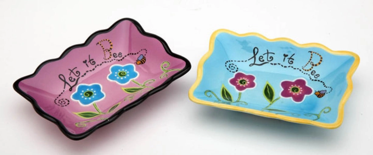 Hand Painted Ceramic BumbleBee Dish - Set of 2, Home Décor, Gift for Her, Gift for Mom, Kitchen Décor