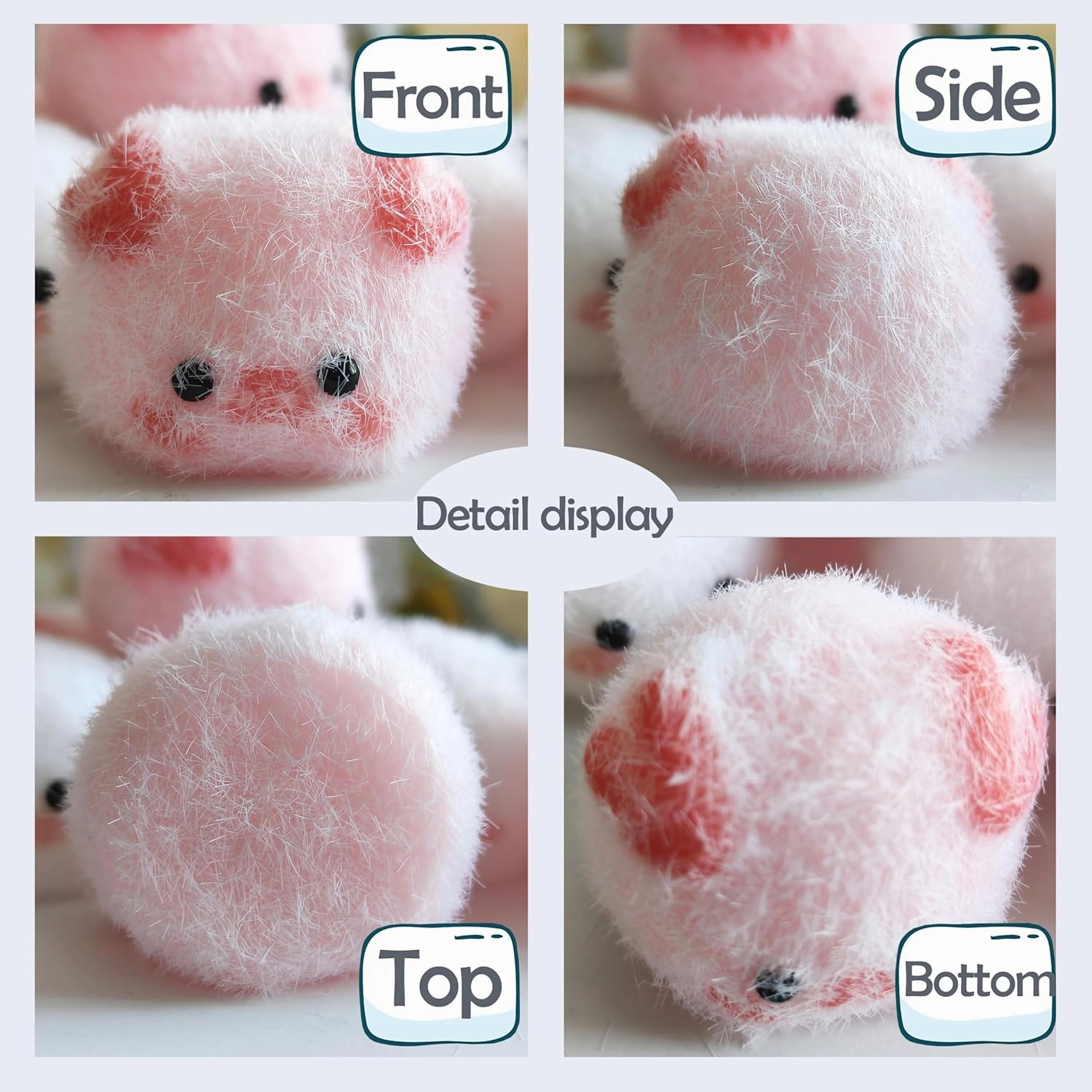 Handmade Squishy Cat Paw Toys, Chick Ultra Soft Squishy Fidget Toys , Cat Paw Squeeze Toys, Stress Relieving Fur Ball OPP Packaging Gifts (Set C)