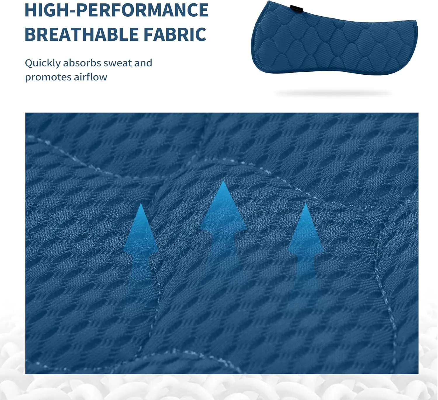 Harrison Howard Mesh Riding Half Pad for English Saddle Comfortable Cushioning Reduce Pressure on Horse’s Back