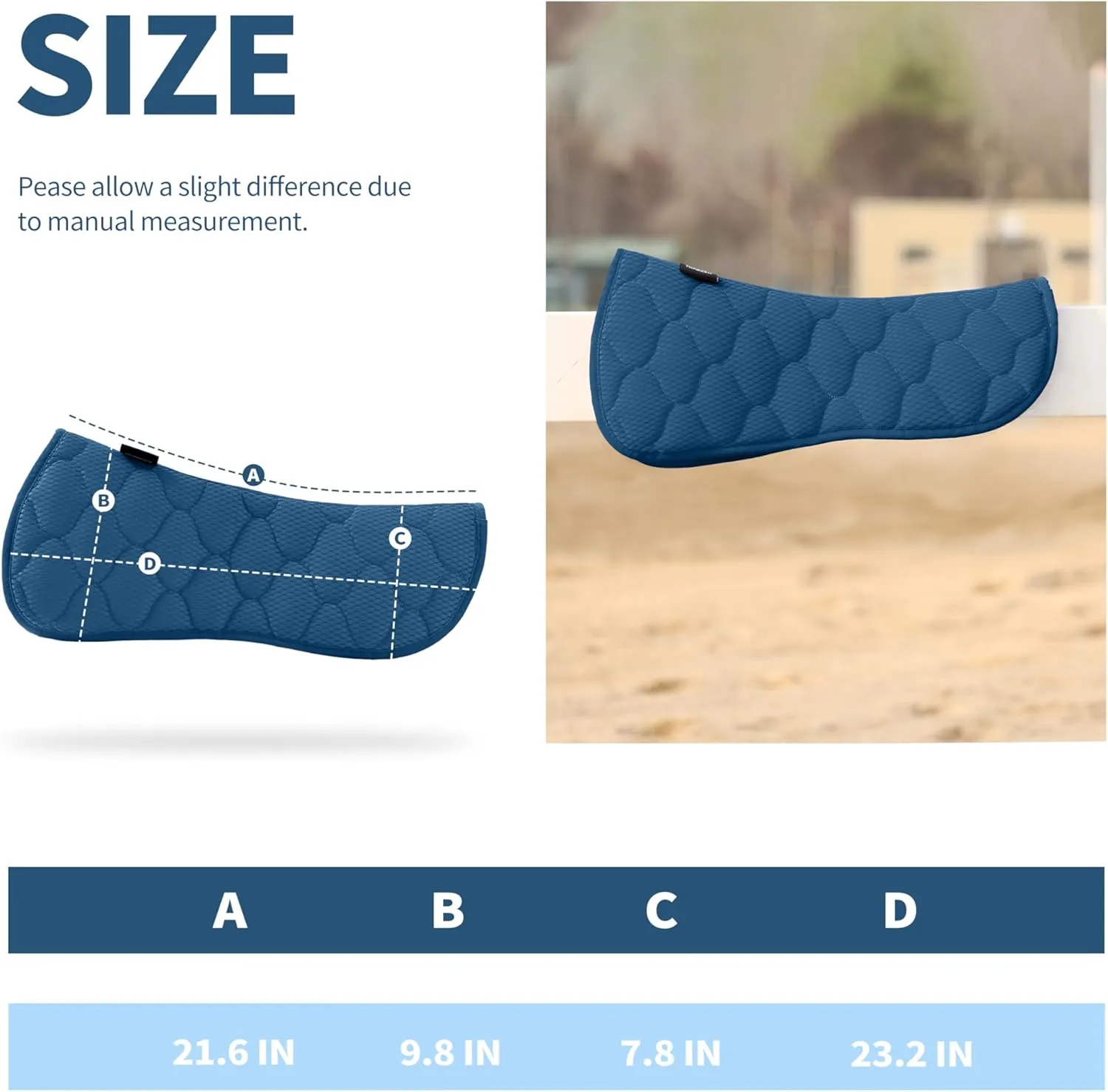 Harrison Howard Mesh Riding Half Pad for English Saddle Comfortable Cushioning Reduce Pressure on Horse’s Back