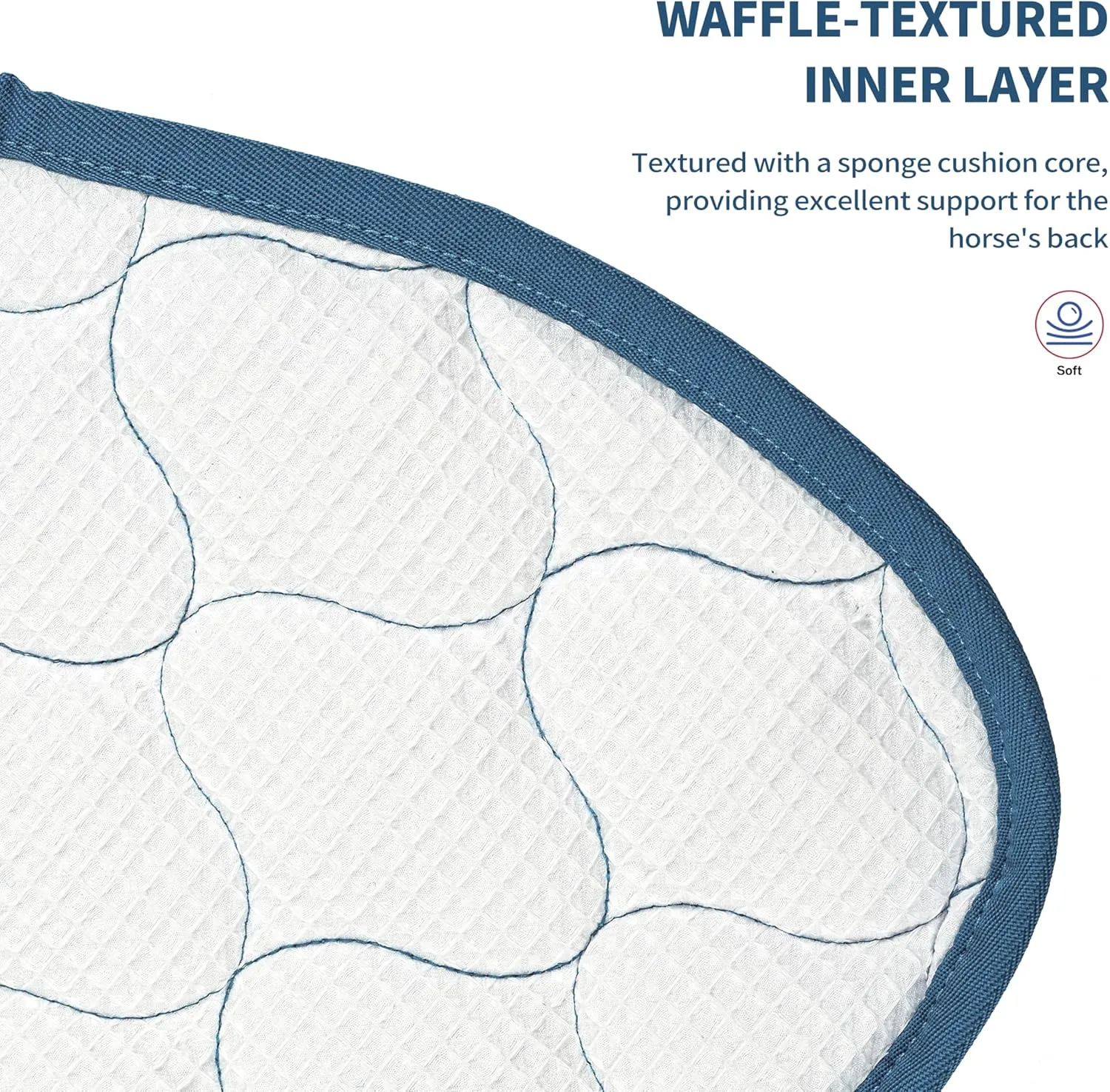 Harrison Howard Mesh Riding Half Pad for English Saddle Comfortable Cushioning Reduce Pressure on Horse’s Back