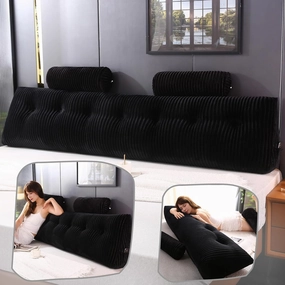 Headboard Wedge Pillow with 2 Pack Neck Roll Pillows Large Wedge Headboard Pillow Reading Pillow Soft and Supportive with Removable Cover