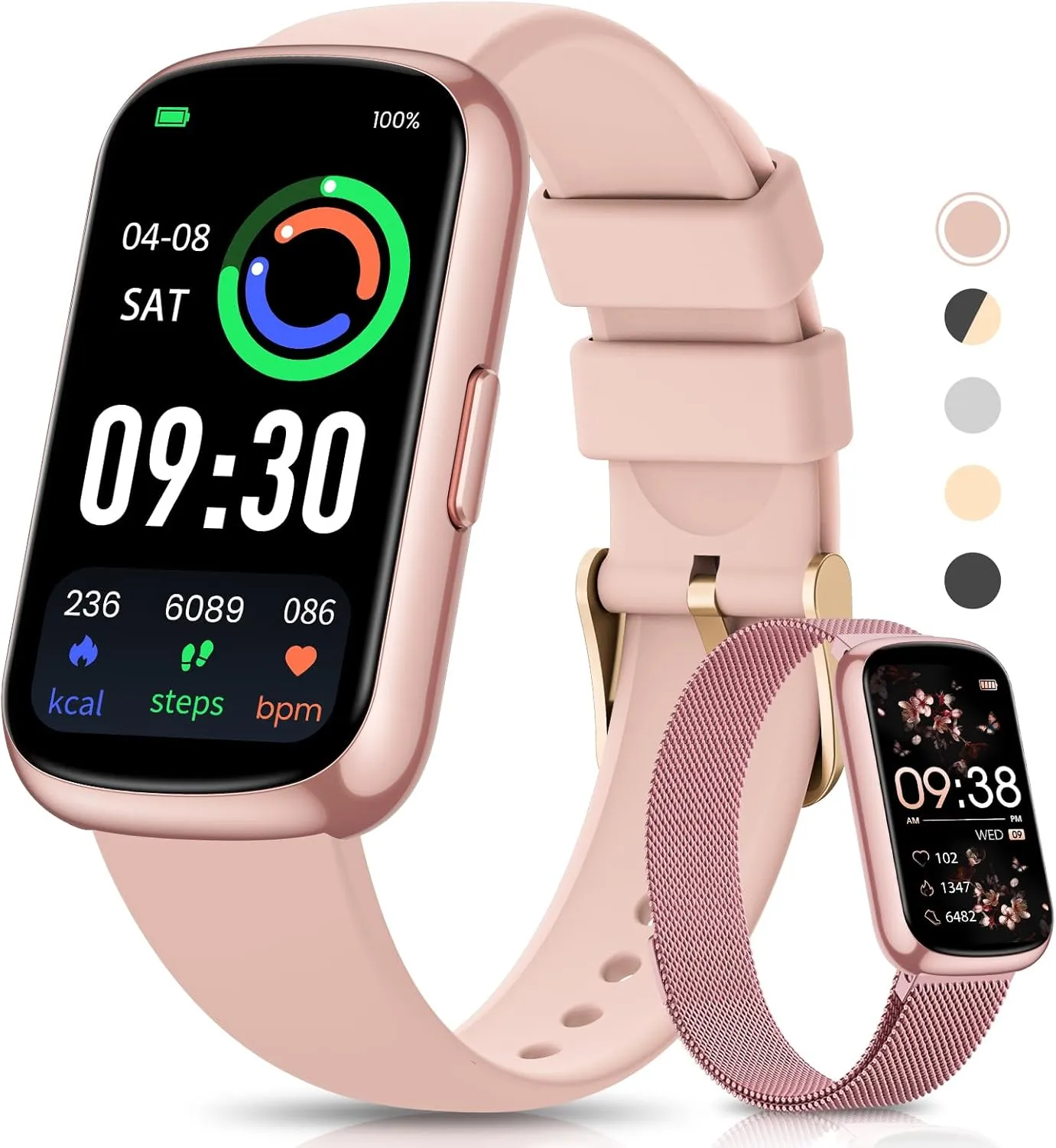 Health & Fitness Tracker, Smart Watches for Women with 24/7 Heart Rate,Sleep Tracker, 20  Sport Modes Fitness Watches for Women, Smart Watch for Phones, IP68 Step Tracker, Pedometer Watch, Gift