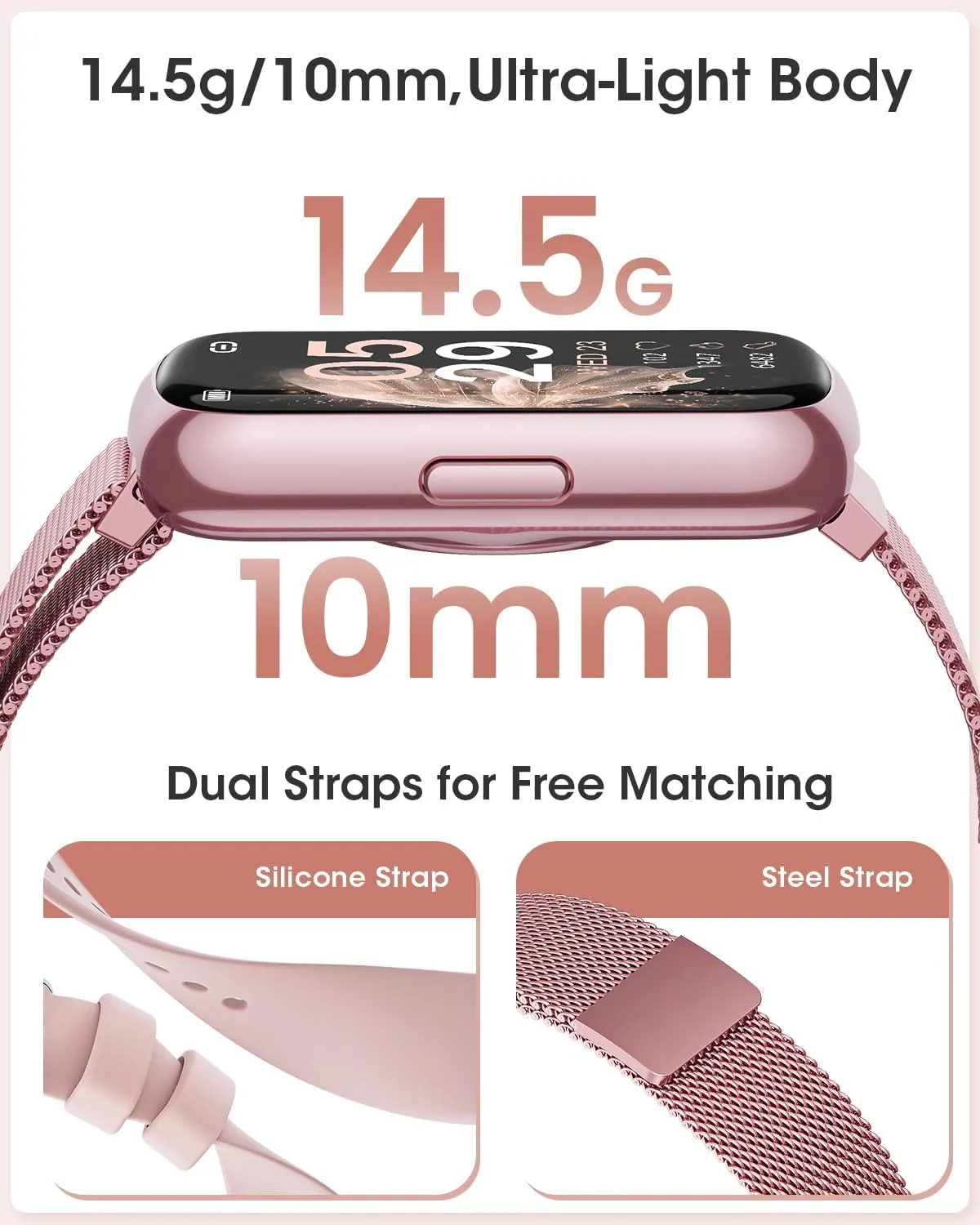 Health & Fitness Tracker, Smart Watches for Women with 24/7 Heart Rate,Sleep Tracker, 20  Sport Modes Fitness Watches for Women, Smart Watch for Phones, IP68 Step Tracker, Pedometer Watch, Gift
