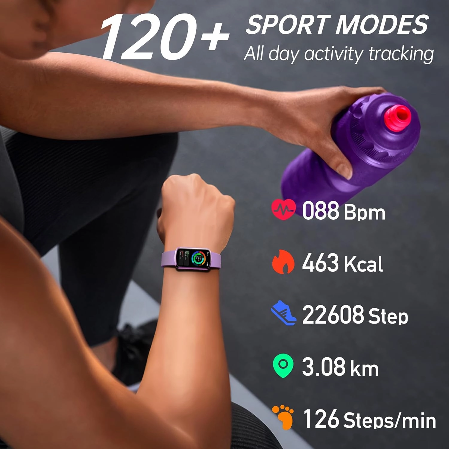 Health Fitness Tracker with 24/7 Heart Rate and Blood Pressure, Smart Watch with Blood Oxygen Monitor, 120  Sport Mode, Sleep Tracking Waterproof Activity Tracker for Women Men