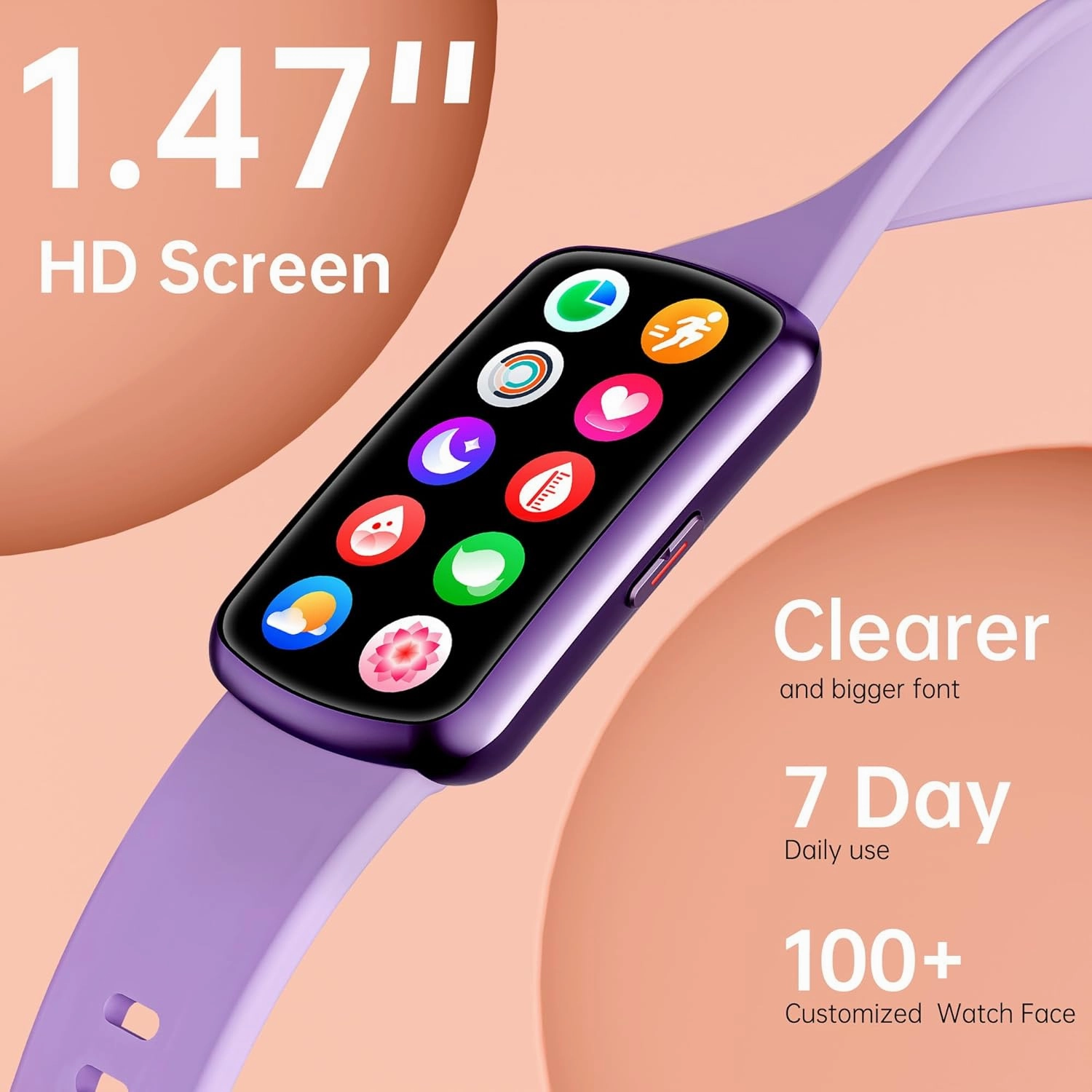 Health Fitness Tracker with 24/7 Heart Rate and Blood Pressure, Smart Watch with Blood Oxygen Monitor, 120  Sport Mode, Sleep Tracking Waterproof Activity Tracker for Women Men