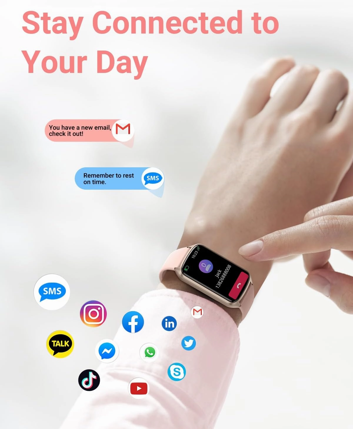 Health Fitness Tracker with 24/7 Heart Rate, Blood Oxygen, Blood Pressure, Sleep Tracker, 5ATM Waterproof Activity Trackers with Step Tracker, Pedometer (S & L Bands Included)