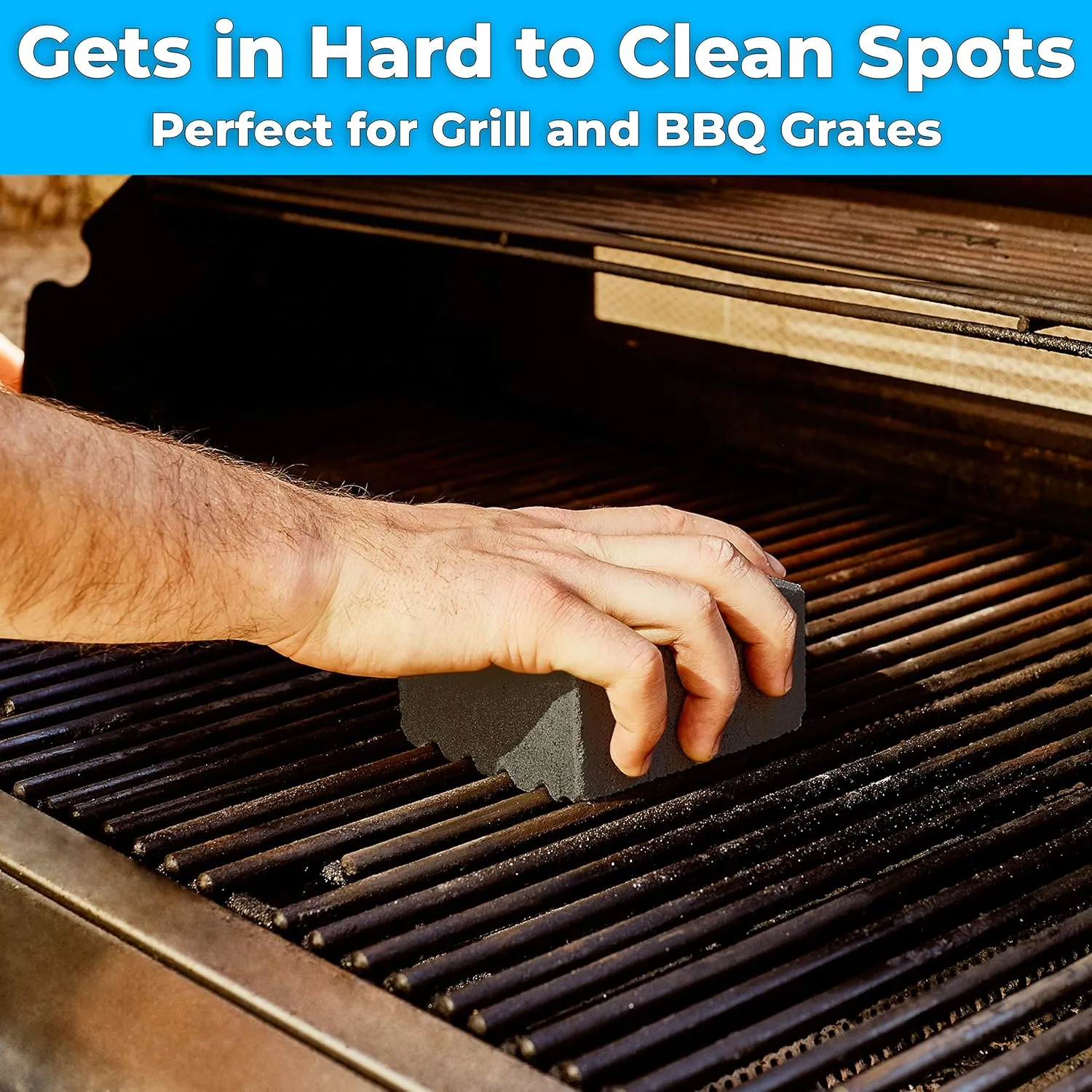 Heavy Duty, Non-Toxic Black Grill Brick Cleaner 12 Pack Reusable Chemical Free BBQ Pumice Cleaning Block for Flattops, Grills and Griddles. Non Scratch Grillstone is the Perfect Barbecue Scouring Tool