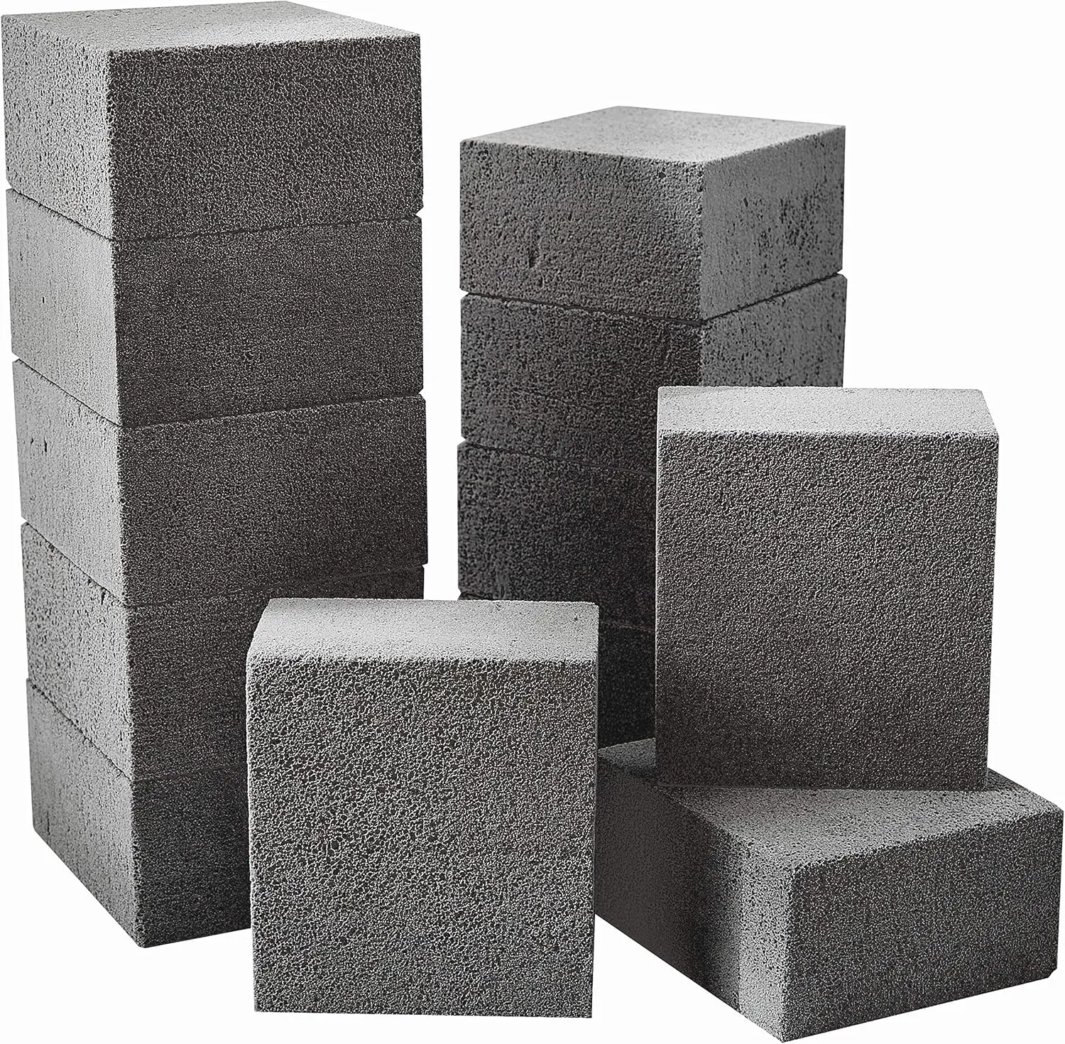 Heavy Duty, Non-Toxic Black Grill Brick Cleaner 12 Pack Reusable Chemical Free BBQ Pumice Cleaning Block for Flattops, Grills and Griddles. Non Scratch Grillstone is the Perfect Barbecue Scouring Tool
