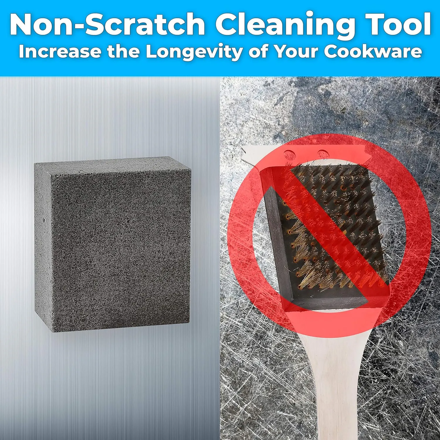 Heavy Duty, Non-Toxic Black Grill Brick Cleaner 12 Pack Reusable Chemical Free BBQ Pumice Cleaning Block for Flattops, Grills and Griddles. Non Scratch Grillstone is the Perfect Barbecue Scouring Tool