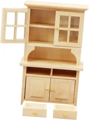 HEMOTON 1pc Miniature Bookcase Dollhouse Furniture Mini Cabinet for Boys and Girls Room Decoration Compact Design and Lightweight Adornment