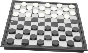 HEMOTON Checkers Chess Sets for Adults Interactive 100 Grid Mini Board Games Easy to Carry