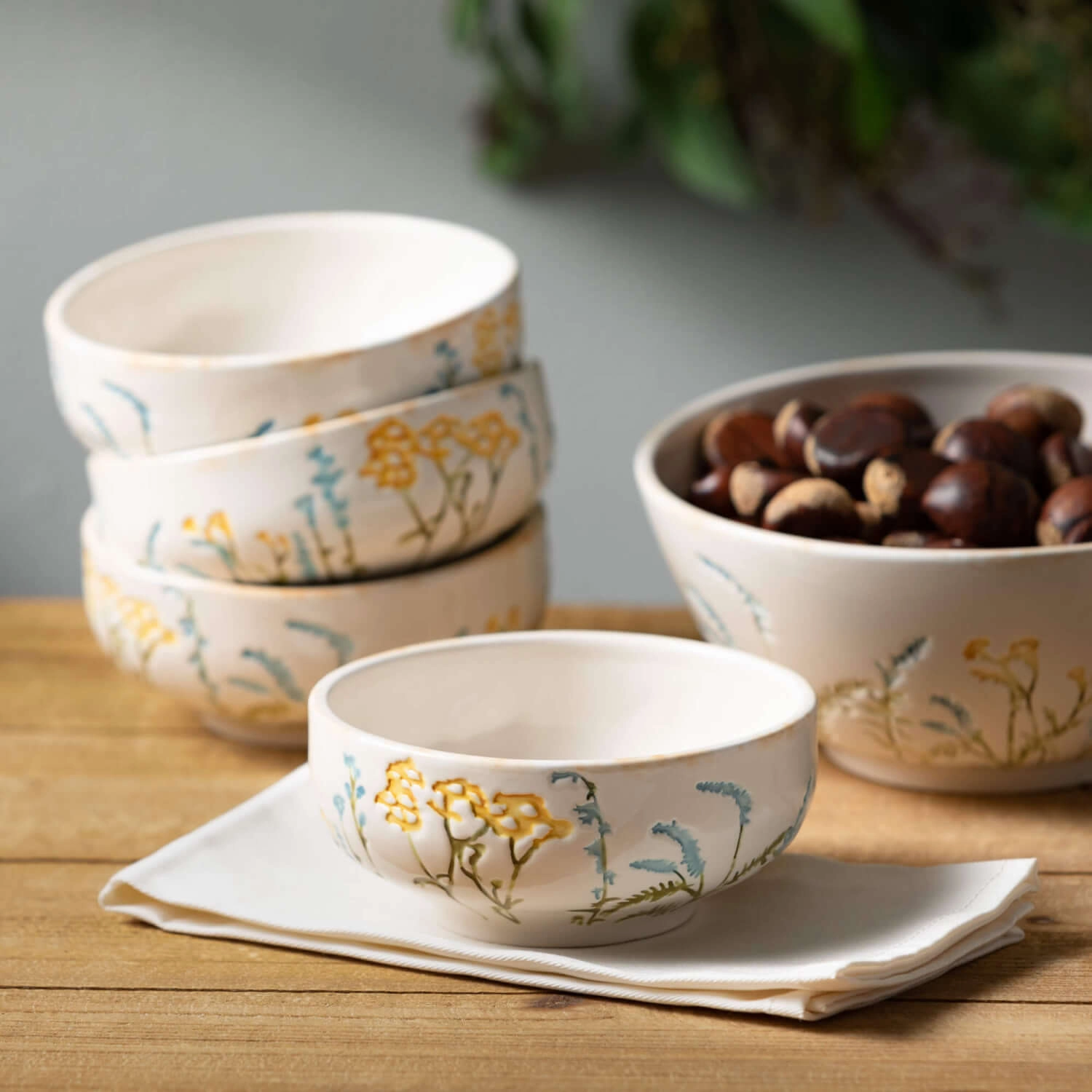 Herb Imprinted Bowl Set Of 4