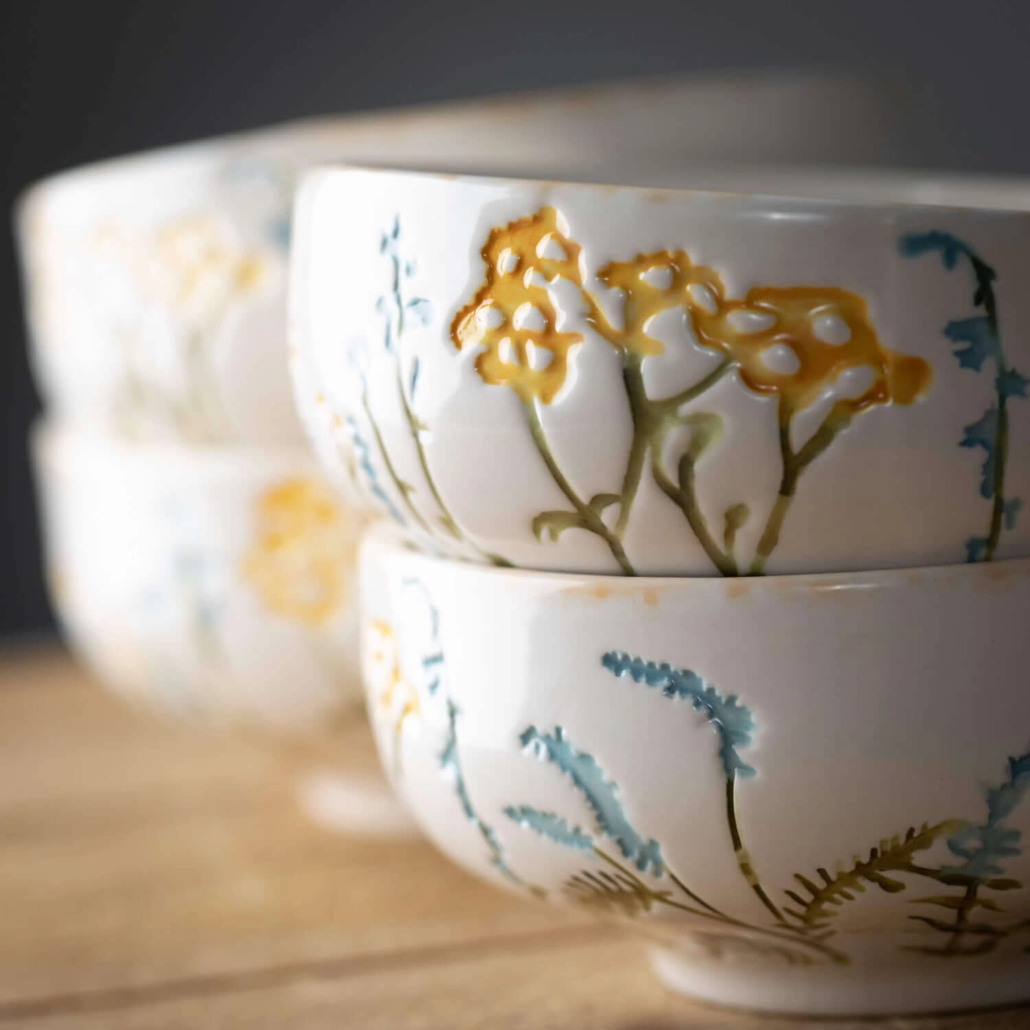 Herb Imprinted Bowl Set Of 4
