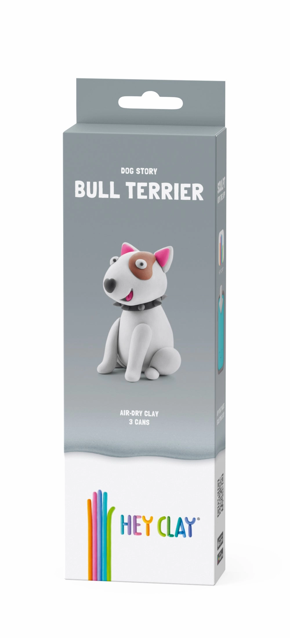 HEY CLAY, DOG STORY, BULL TERRIER, 3 CANS, 5 COLOUR