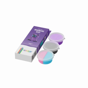 HEY CLAY, FLUFFY PETS, SIAMESE CAT, 3 CANS, 5 COLOUR