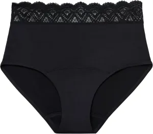 Hi-Waist Underwear, Holds up to 100ml or 6tbps or 1/4 Cup Worth of Liquid*, Light Absorbency Incontinence Underwear for Women, FSA HSA Approved Feminine Care, Black, M