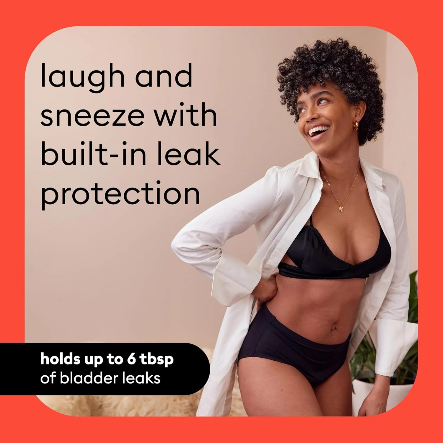 Hip-Hugger Underwear, Holds up to 100ml or 6tbps or 1/4 Cup Worth of Liquid*, Light Absorbency Incontinence Underwear for Women, FSA HSA Approved Feminine Care, Beige, L