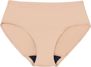 Hip-Hugger Underwear, Holds up to 100ml or 6tbps or 1/4 Cup Worth of Liquid*, Light Absorbency Incontinence Underwear for Women, FSA HSA Approved Feminine Care, Beige, L