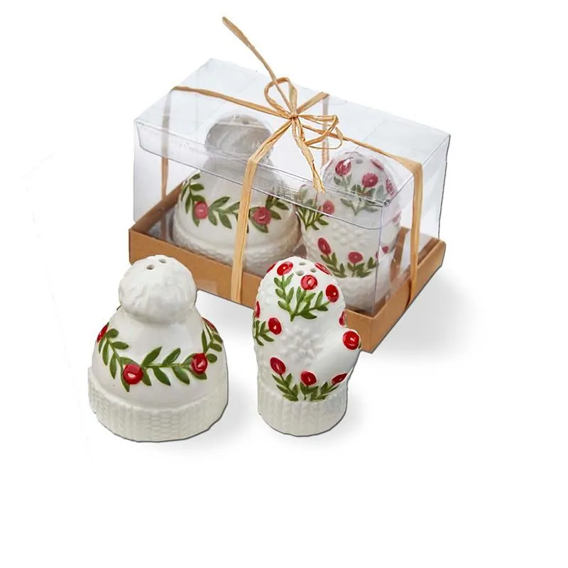 Holiday Hat & Mitten Salt & Pepper Set Of 2