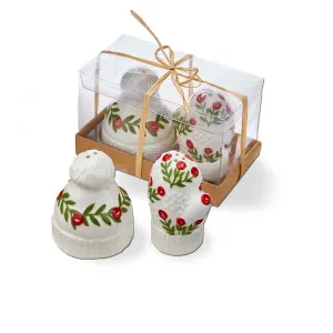 Holiday Hat & Mitten Salt & Pepper Set Of 2