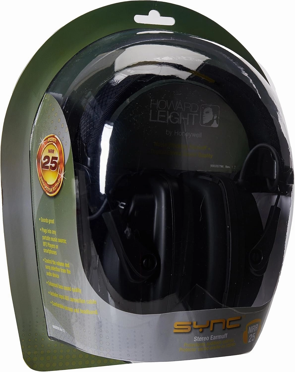 Honeywell Howard Leight by Sync Stereo MP3 Earmuff (1030110), Black