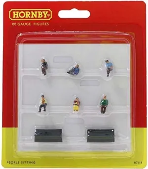Hornby OO Gauge People Sitting on Park Benches 1:76 Scale Miniature Figures for Model Train Layouts R7119