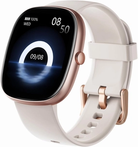 HUAKUA Smart Watches for Women Men (Answer/Make Calls), 1,85" HD Smart Watch for iPhone/Android Phones, Fitness Tracker with 100  Sport Heart Rate/Sleep Monitor Pedometer IP68 Waterproof (Cream)
