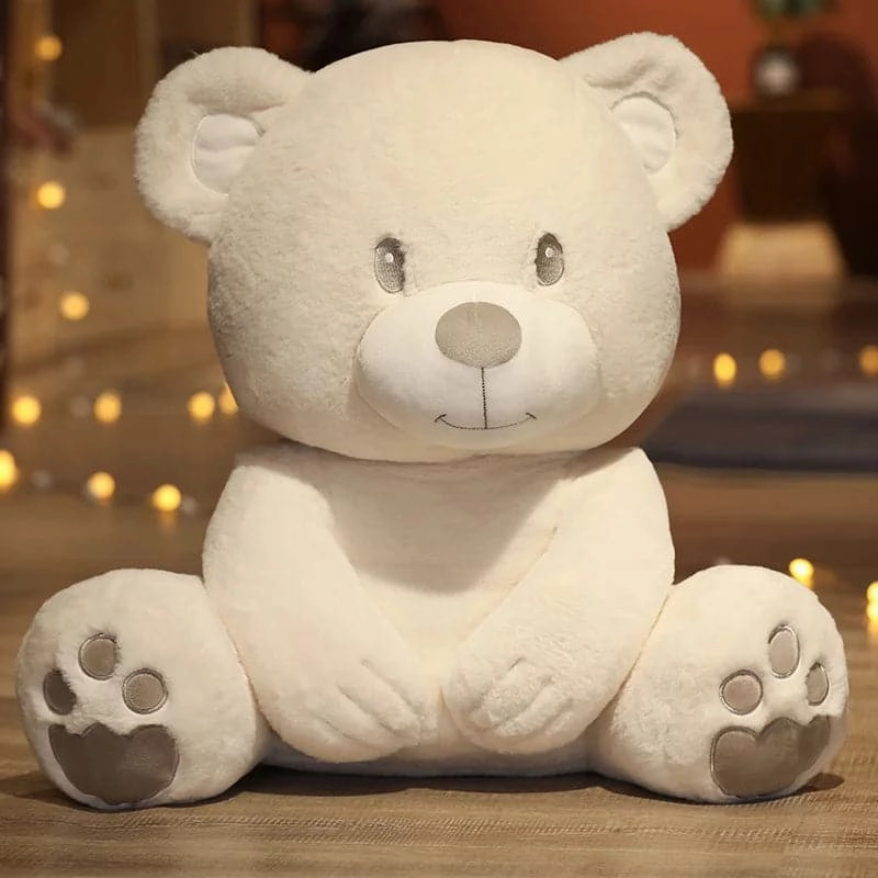 Huggable Stuffed White Teddy Bear - High-Quality Classic Plush Toy