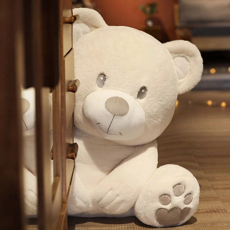 Huggable Stuffed White Teddy Bear - High-Quality Classic Plush Toy