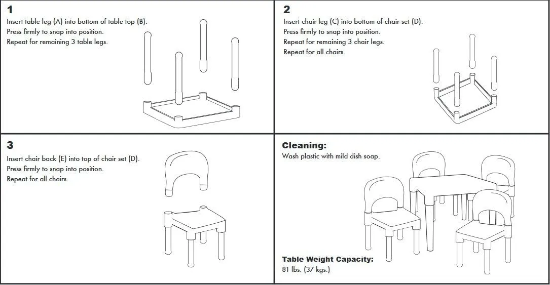 Humble Crew Kids Table and 4 Chair Set, Yellow Table with Chairs - Sturdy Toddler Activity Table for Playtime, Arts, Crafts, Reading, and More - 5-Piece Children’s Furniture for Daycare Playroom