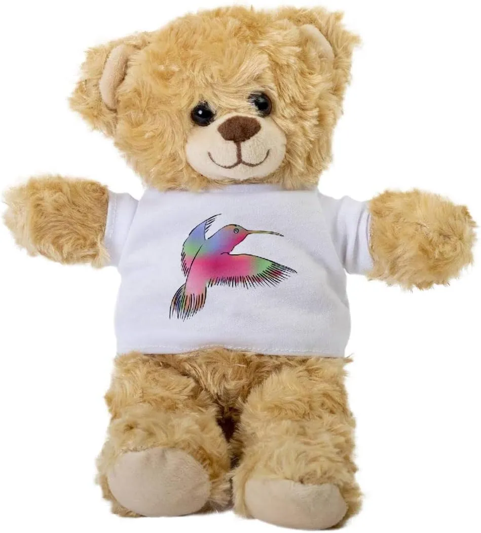 Hummingbird Vector Teddy Bear, Gift Stuffed Animal, Plush Teddy Bear with Tee, Gift for Her, Birthday Christmas Basket Gift Idea