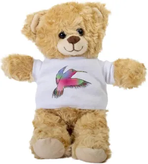 Hummingbird Vector Teddy Bear, Gift Stuffed Animal, Plush Teddy Bear with Tee, Gift for Her, Birthday Christmas Basket Gift Idea